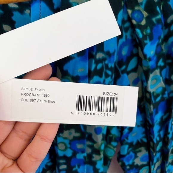 GANNI Azure Blue Wrap Dress 34 - Picture 8 of 15